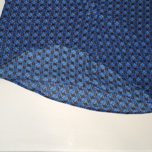 3/$20 Gilbert Geometric Sleeveless Top Notched Vneck Pleated Flowy Blouse - Picture 9 of 11